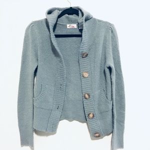 ♥️Loca Loca Grey Button Cardigan w/Hood sz M